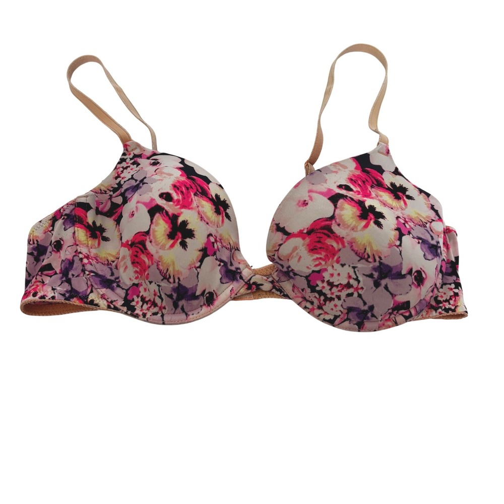 PINK Victoria's Secret 36B Floral Print‎ Lightly Lined Demi Bra Wireless
